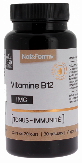 Vitamine B12 1mg Nat&Form - pot de 30 gélules
