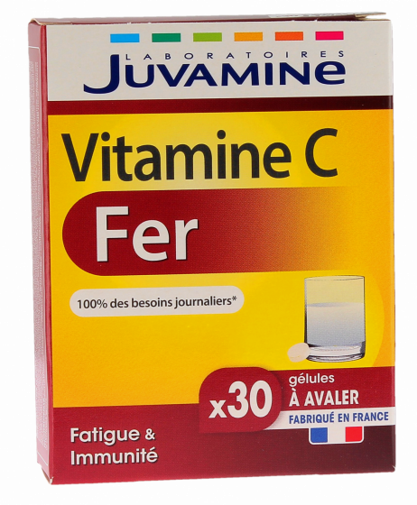 Vitamine C fer Juvamine - boîte de 30 gélules