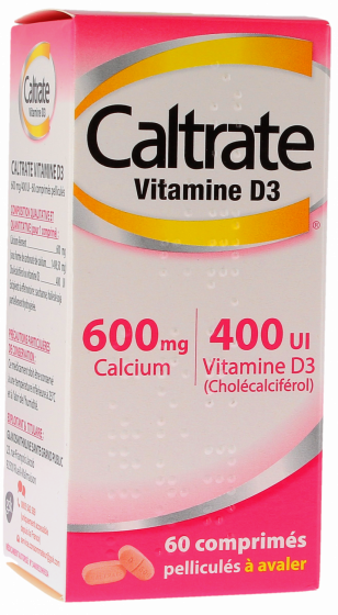 Caltrate Vitamine D3 600mg/400 U.I comprimé pelliculé - boîte de 60 comprimés