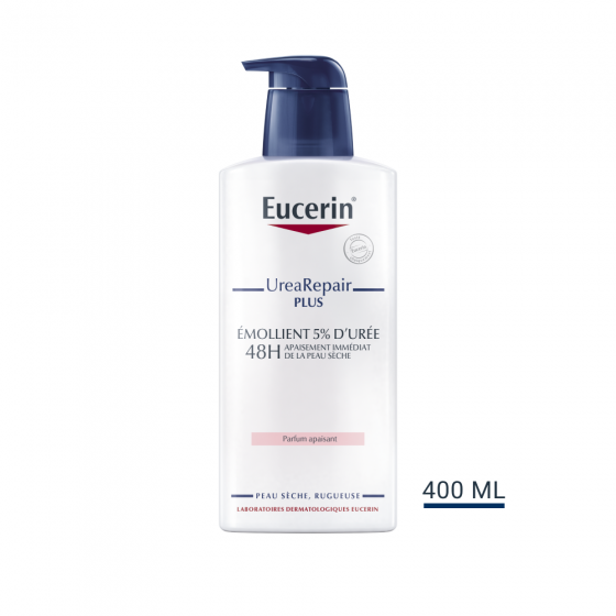 UreaRepair PLUS Émollient 5% d'urée parfum apaisant Eucerin - flacon de 400 ml