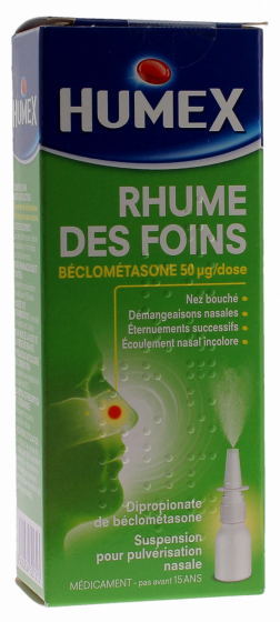 Humex rhume des foins à la béclomethasone 50µg/dose suspension pour pulvérisation nasale - flacon de 100 pulvérisations