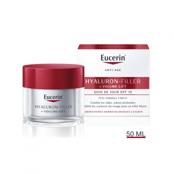 Hyaluron-Filler + volume-lift Soin de jour peau normale SPF 15 Eucerin - Pot de 50 ml