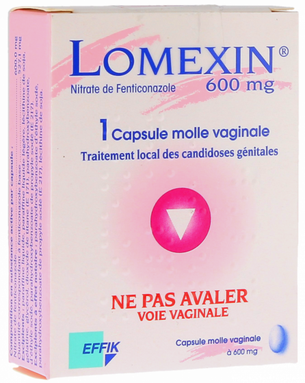 Lomexin 600mg capsule molle vaginale - boîte d'une capsule