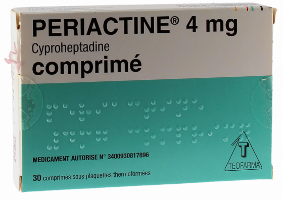 Periactine 4mg comprimé - boîte de 30 comprimés