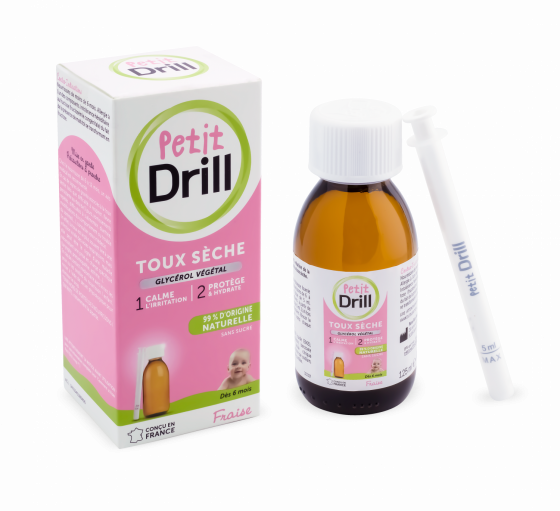Petit Drill sirop sans sucre toux sèche nourrisson enfant - flacon de 125 ml