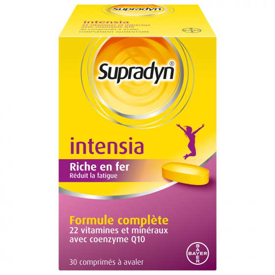 Supradyn Intensia à avaler Vitamines, Minéraux et Fer 30 comprimés Réduit la fatigue