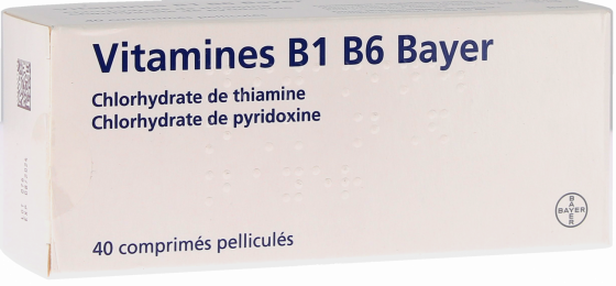 Vitamine B1 B6 Bayer - 40 comprimés pelliculés
