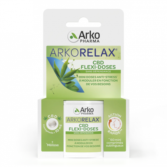 Arkorelax CBD flexi-doses Arkopharma - boite de 60 comprimés