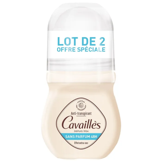 Déo-soin régulateur sans parfum 48h Rogé Cavaillès - 2 roll-on de 50 ml