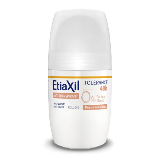 Déodorant anti-transpirant 48h peaux sensibles Etiaxil - roll-on de 50ml
