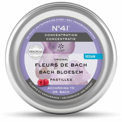 Pastilles Concentration Clarté et endurance Fleurs du Dr Bach Lemon pharma - boîte de 50 g