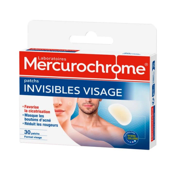 Patchs invisibles visage Mercurochrome - boîte de 30 patchs