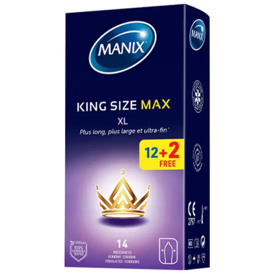 Préservatifs King size max XL Manix - boite de 12 préservatifs + 2 offerts