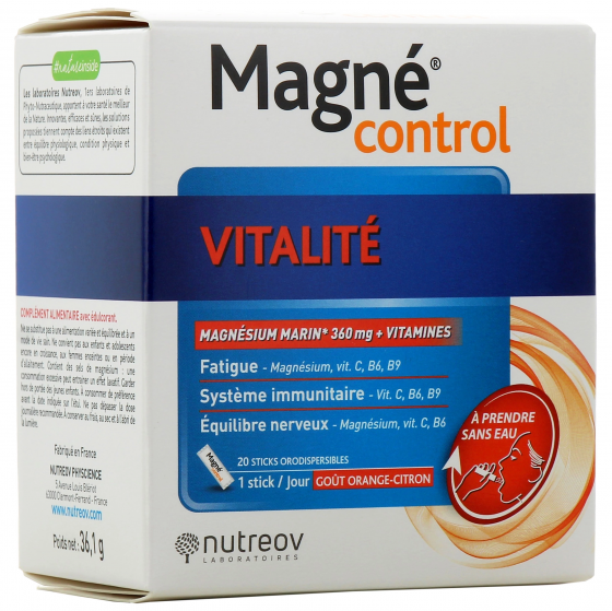 Magné control vitalité Nutreov - boite de 20 sticks
