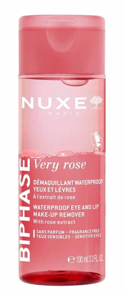 Very rose d&eacute;maquillant biphase waterproof Nuxe - flacon de 100ml