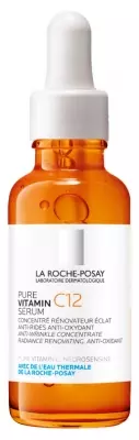 S&eacute;rum R&eacute;novateur &Eacute;clat Pure Vitamin C12 La Roche-Posay - flacon pipette de 30ml