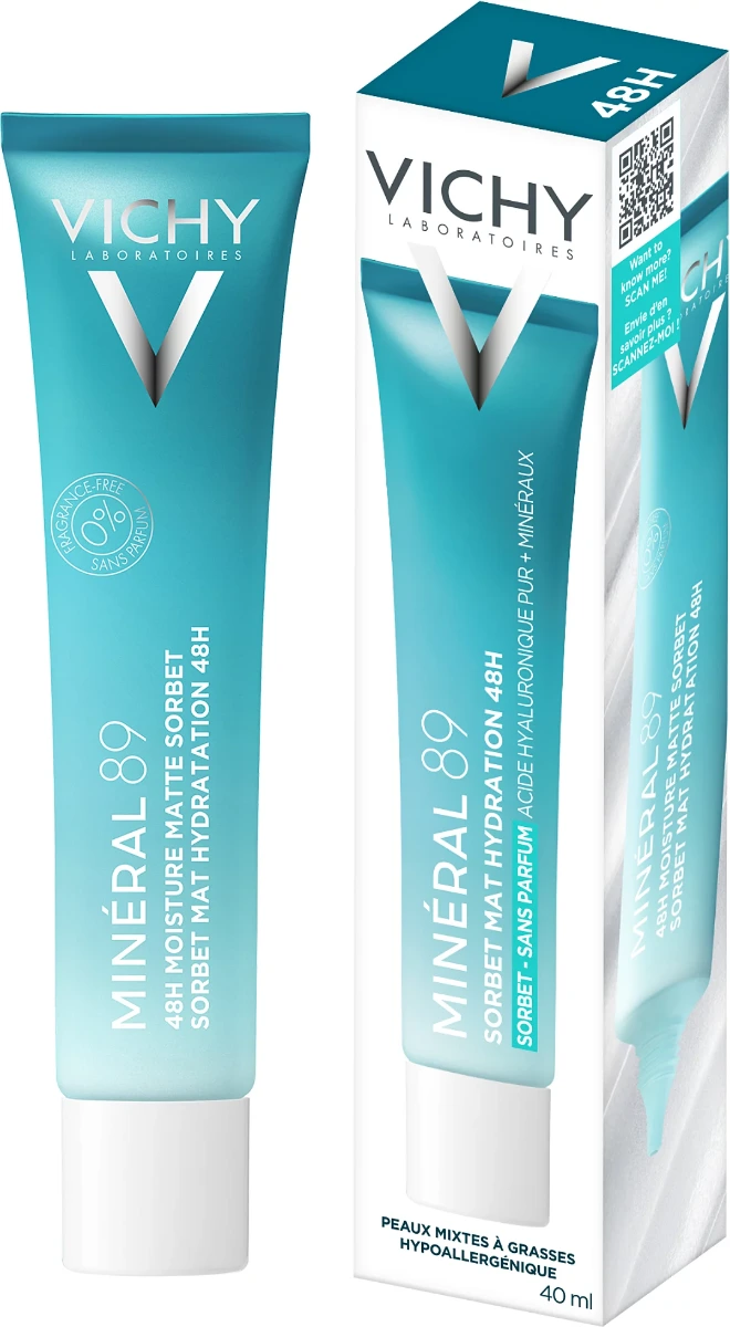 Min&eacute;ral 89 gel sorbet mat hydratation 48h Vichy - tube de 40ml