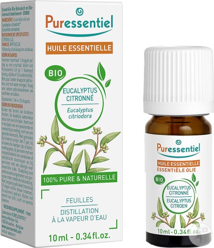 Huile essentielle d'Eucalyptus citronn&eacute; Puressentiel - flacon de 10ml
