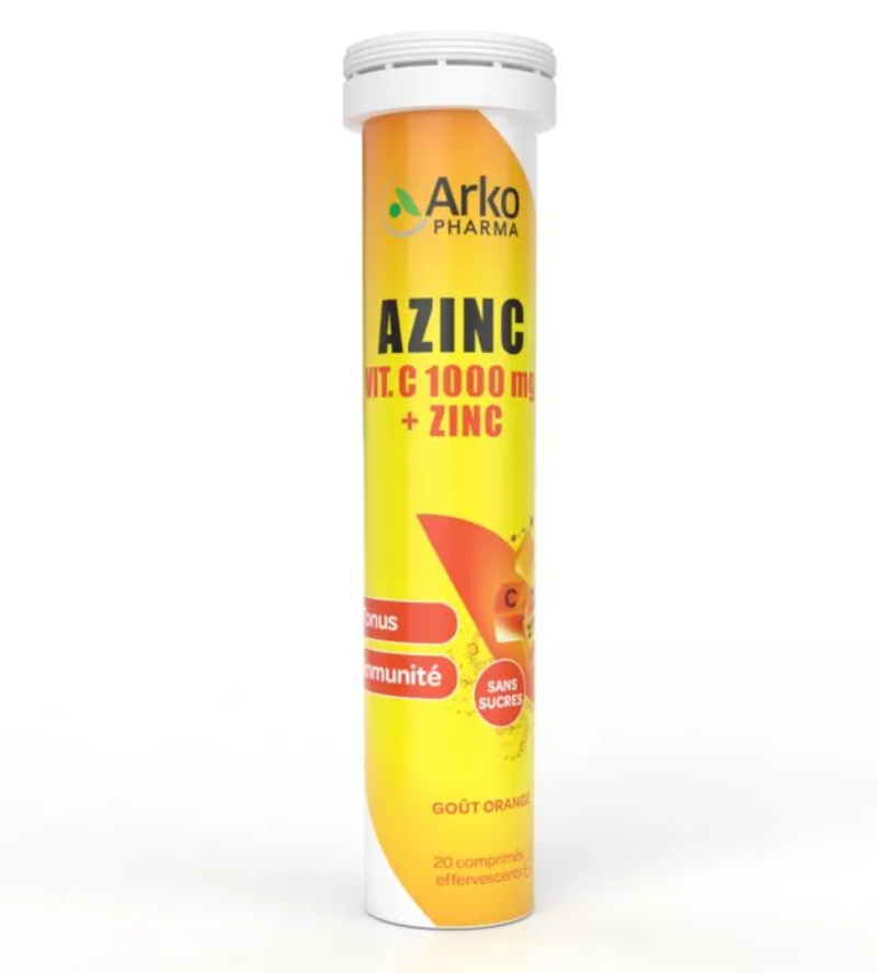 Azinc vit.c 1000mg + zinc Arkopharma - tube de 20 comprimés