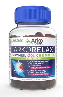Arkorelax Sommeil doux Gummies sans sucre Arkopharma - pot de 30 gommes
