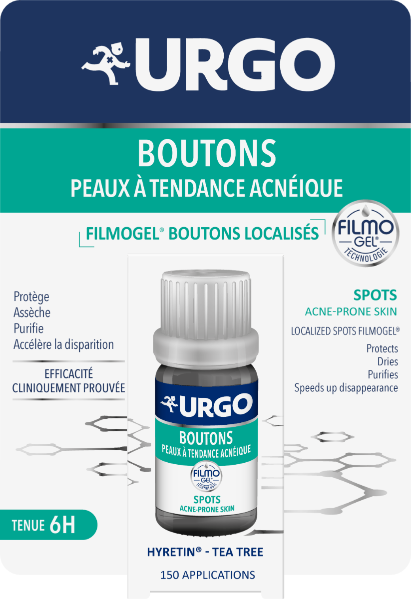 Filmogel boutons localisés peaux à tendance acnéique Urgo - flacon de 3,25ml