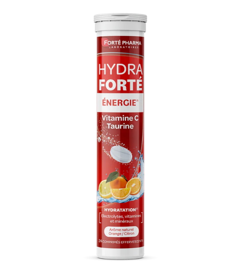 Hydra Fort&eacute; &eacute;nergie booster d'hydratation ar&ocirc;me naturel orange citron Fort&eacute; Pharma - 24 comprim&eacute;s effervescents