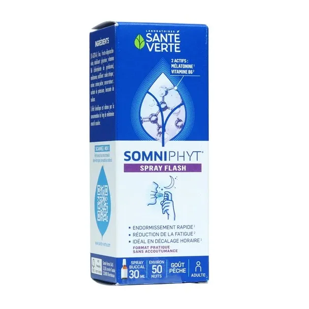 Somniphyt spray flash goût pêche Santé Verte - spray de 30ml