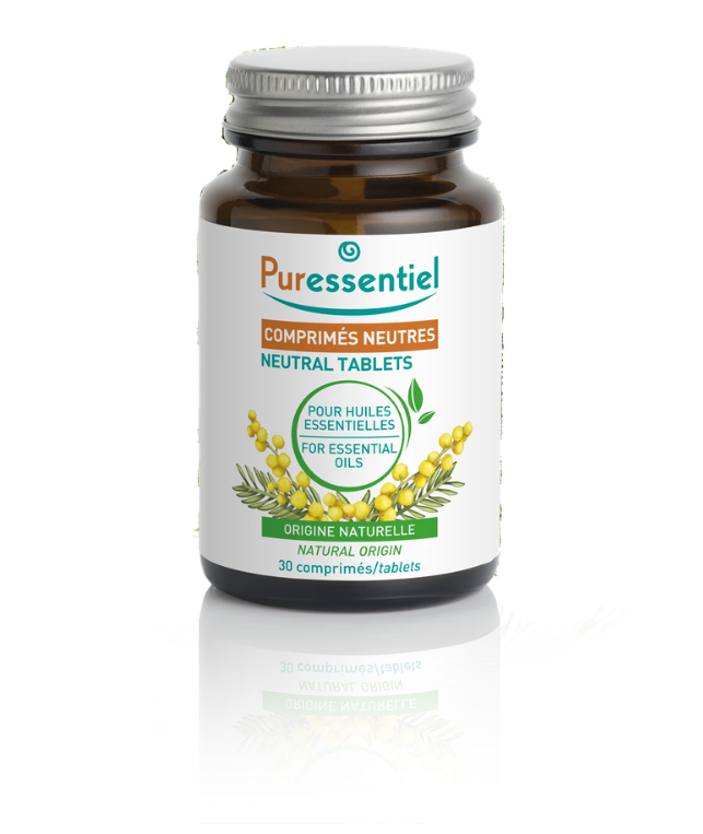 Comprim&eacute;s neutres pour huiles essentielles Puressentiel - boite de 30 comprim&eacute;s