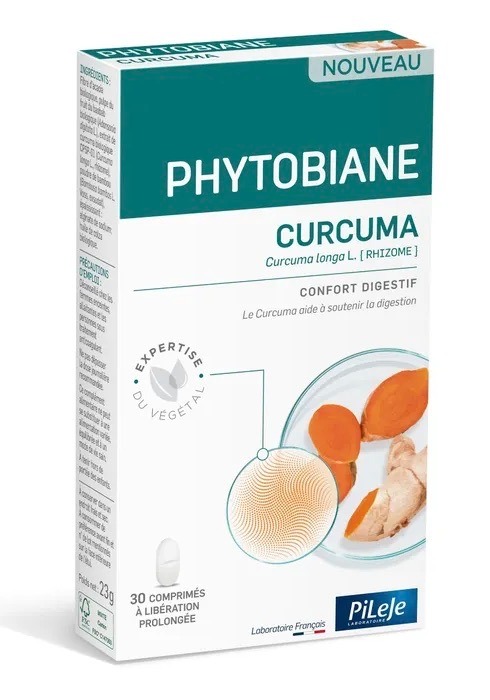 Phytobiane Curcuma Confort digestif Pileje - boite de 30 comprimés