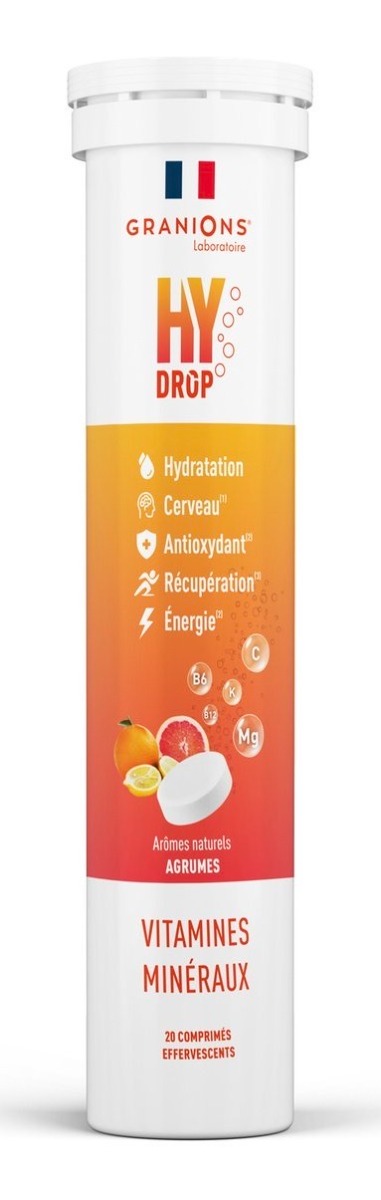 Hydrop solution d'hydratation arôme agrumes Granions - tube de 20 comprimés effervescents