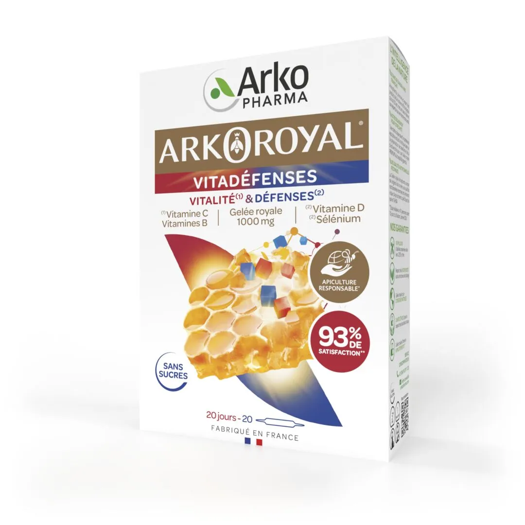 Arkoroyal vitadéfenses vitalité et défenses Arkopharma - boîte de 20 ampoules de 10ml
