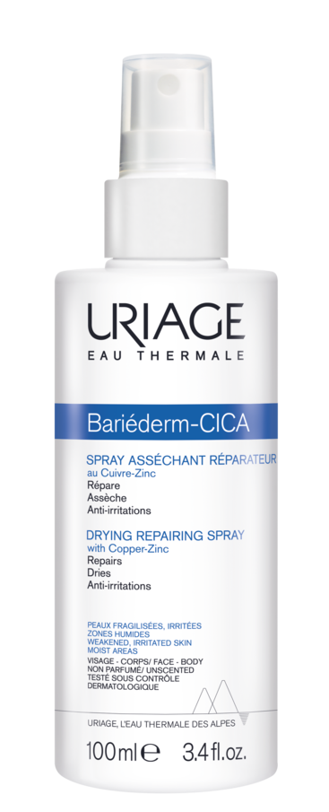 Bari&eacute;derm cica-spray ass&eacute;chant r&eacute;parateur au Cu-Zn Uriage - spray de 100 ml
