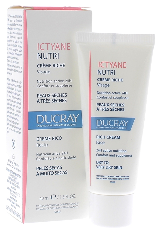 Crème Riche Ictyane Nutri Peaux Sèches Ducray - flacon de 40 ml