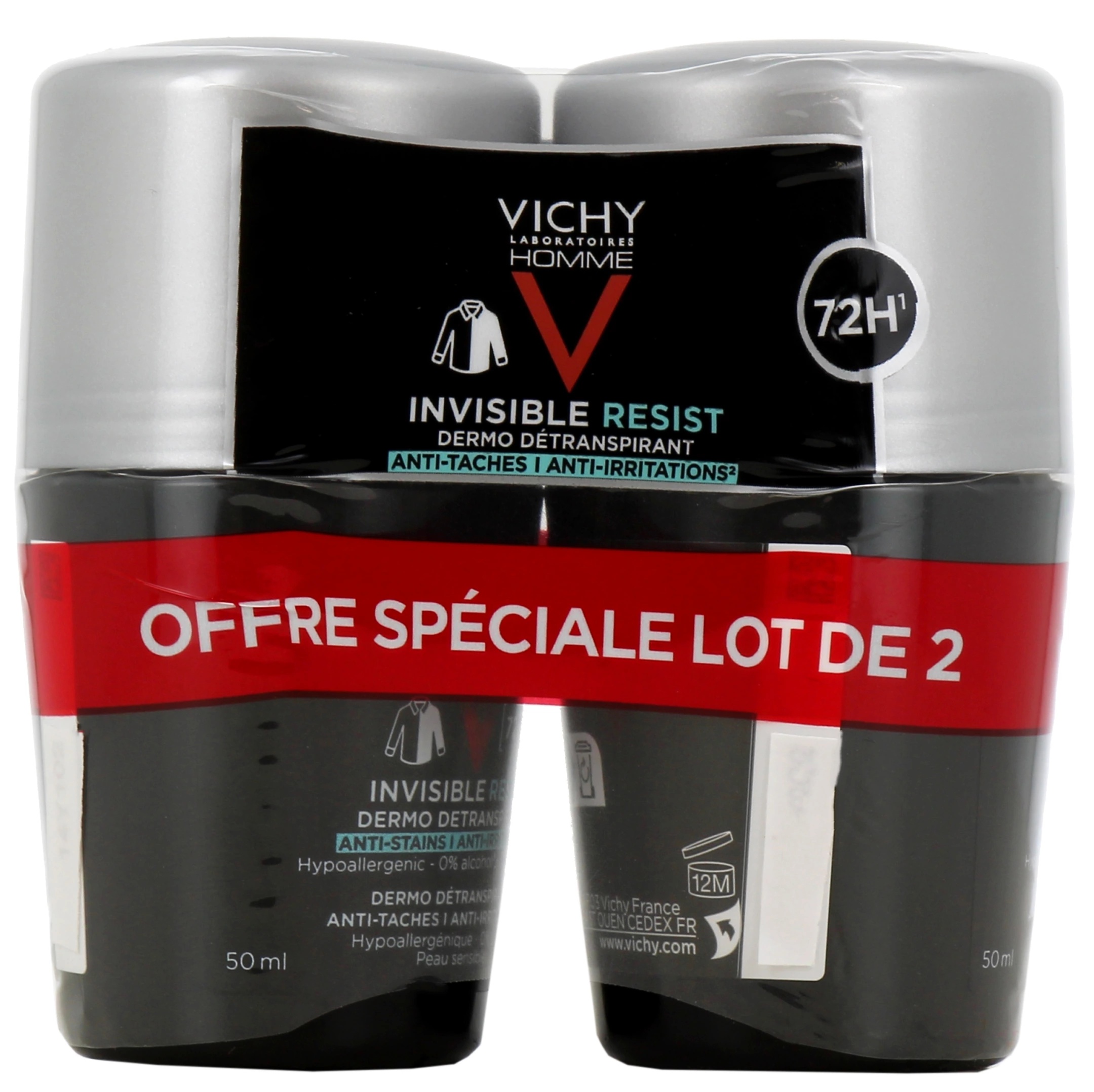 Invisible Resist Déodorant homme dermo détranspirant Vichy