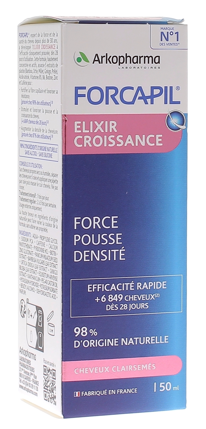 Forcapil élixir croissance Arkopharma - flacon compte-goutte de 50 ml