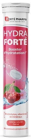 Hydra Fort&eacute; booster d'hydratation ar&ocirc;me naturel cerise Fort&eacute; Pharma - 24 comprim&eacute;s effervescents