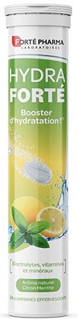 Hydra Fort&eacute; booster d'hydratation ar&ocirc;me naturel citron menthe Fort&eacute; Pharma - 24 comprim&eacute;s effervescents