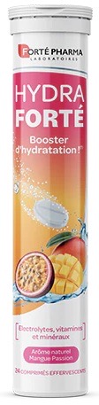 Hydra Fort&eacute; booster d'hydratation ar&ocirc;me naturel mangue passion Fort&eacute; Pharma - 24 comprim&eacute;s effervescents