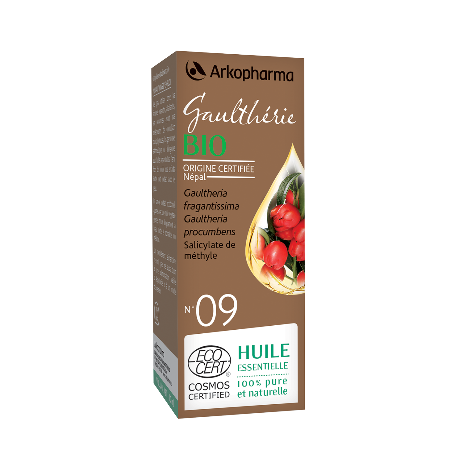 Huile essentielle Gaulthérie bio n°09 Arkopharma - flacon de 10 ml