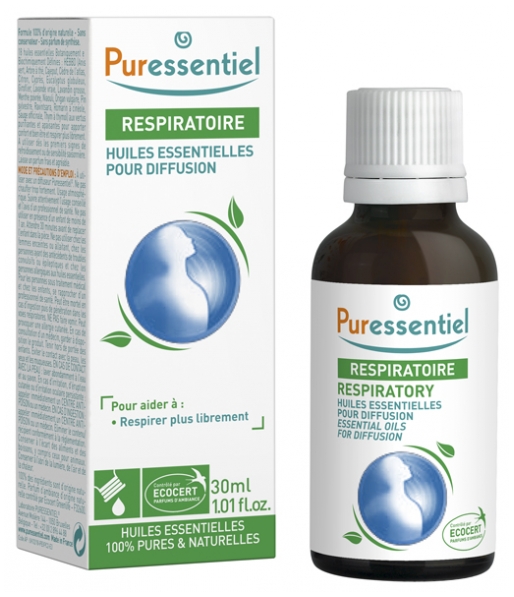 Huiles essentielles pour diffusion Diffuse Respi Puressentiel - flacon de 30 ml