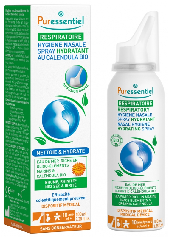 Hygi&egrave;ne nasale Spray hydratant au calendula bio Puressentiel - spray de 100 ml