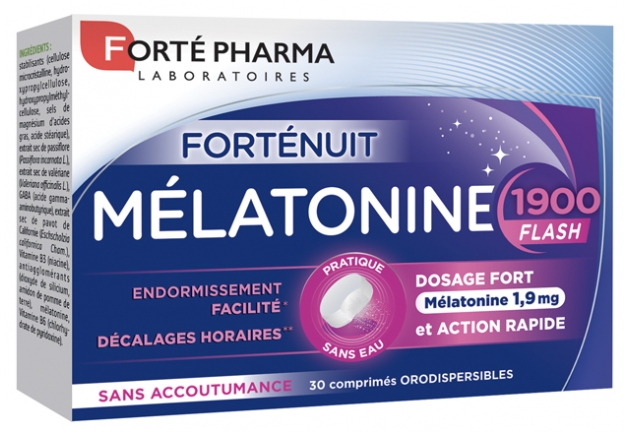 Mélatonine 1900 flash Forté Pharma – 30 comprimés