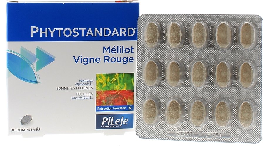 Phytostandard de m&eacute;lilot et de vigne rouge Pileje - bo&icirc;te de 30 comprim&eacute;s