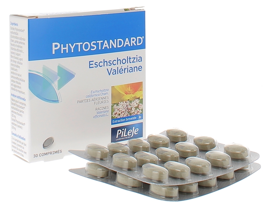 Phytostandard d'eschscholtzia et de val&eacute;riane Pileje - bo&icirc;te de 30 comprim&eacute;s