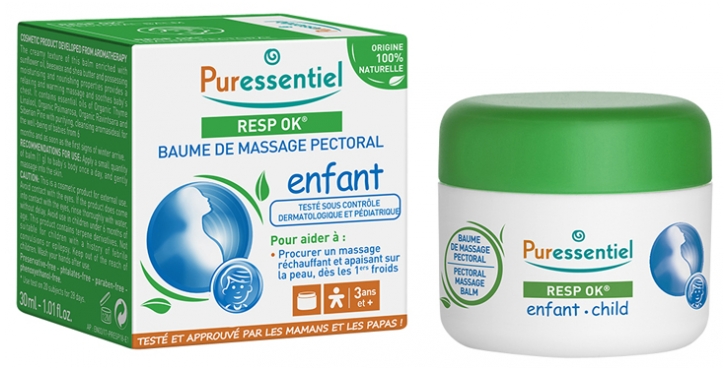 Resp OK baume de massage pectoral enfant Puressentiel - Pot de 60 ml