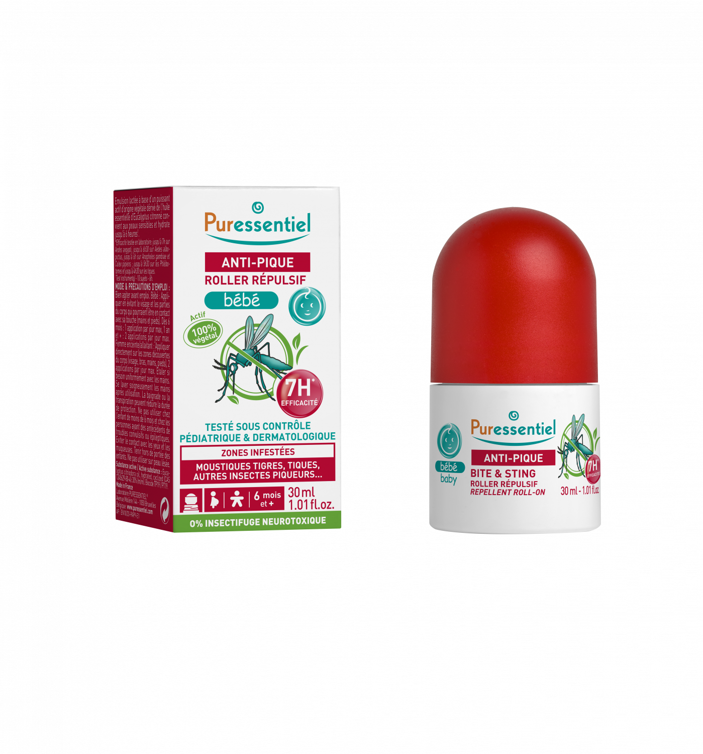 Roller répulsif bébé anti-pique Puressentiel - Roll-on de 30ml