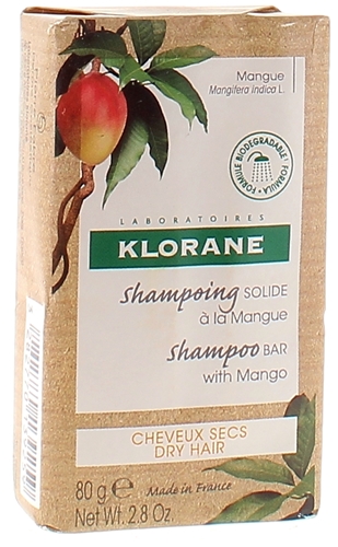 Shampoing solide à la mangue Klorane - pain de 80 g