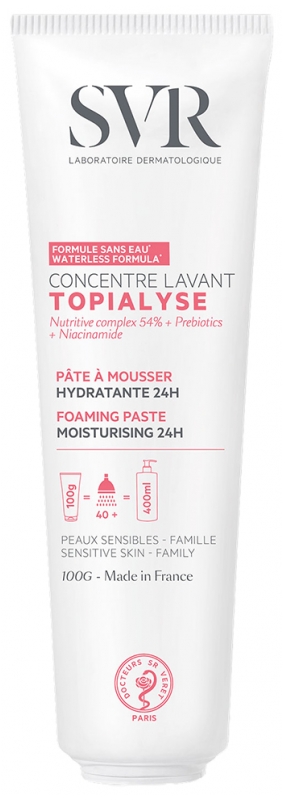 Topialyse pâte à mousser hydratante 24h SVR - tube de 100g