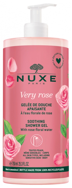 Very rose Gel&eacute;e de douche apaisante Nuxe - flacon-pompe de 750 ml