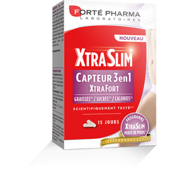 XtraSlim Capteur 3 en 1 XtraFort Fort&eacute; Pharma - bo&icirc;te de 60 g&eacute;lules
